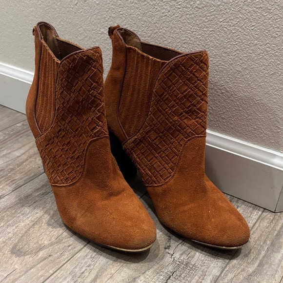 Elliott Lucca Brown Leather Quilted Western Ankle Boots Size 11 - Picture 3 of 9